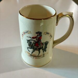 Vintage John Churchill Stein Mug Ceramic Painted James Sadler England UK English
